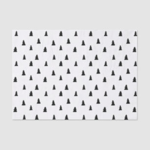 Black Christmas Tree Scandinavian Pattern Tissue Paper