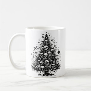 Black Christmas tree Skulls and bones Coffee Mug