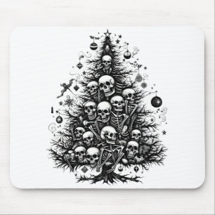 Black Christmas tree Skulls and bones Mouse Pad