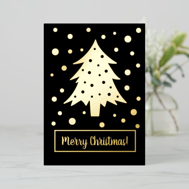 Black Christmas Tree Xmas Holiday with Your Words (Standing Front)