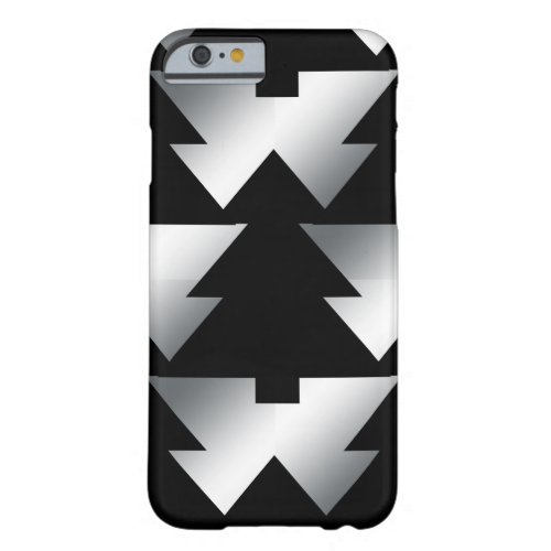 Black Christmas Trees on Silver Barely There iPhone 6 Case