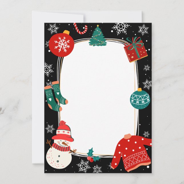 Black christmas wonderland  note card (Front)