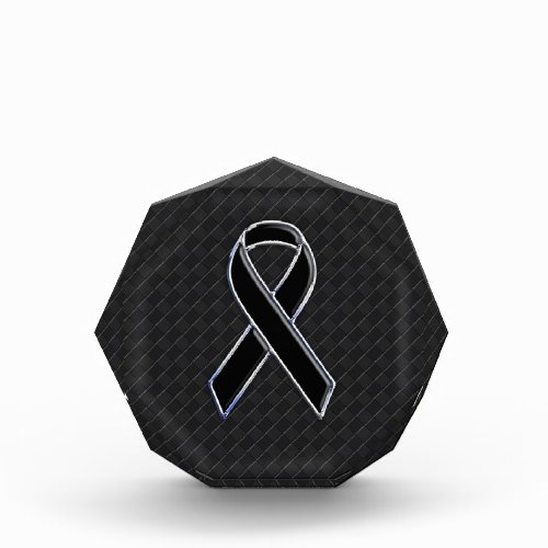 Black Chrome Style Ribbon Awareness Award