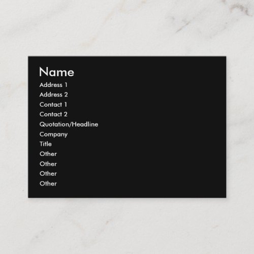 Black Chubby Profile Card Business Card