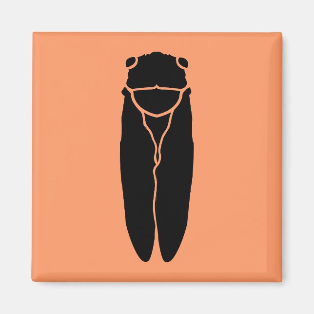 Black Cicada Insect Magnet (Front)