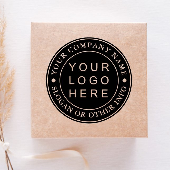 Black Circle Business Logo Custom Self-inking Stamp (Creator Uploaded)