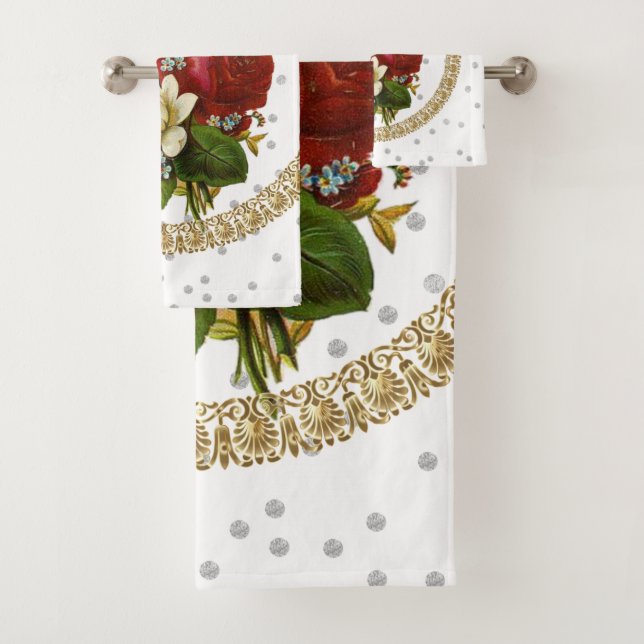 Black Circle Circula Victorian Bathroom Towel Sets (Insitu)