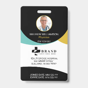 Black Circle Design    Medical Photo ID & Logo Badge