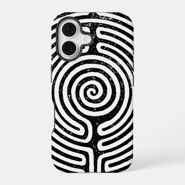 Black Circle Labyrinth Fine Art Iphone Case (Back)