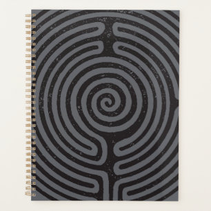 Black Circle Labyrinth (Gray) Planner