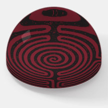 Black Circle Labyrinth (Maroon) Fine Art