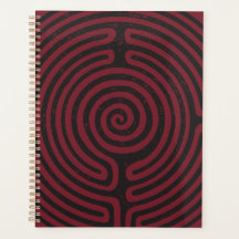 Black Circle Labyrinth (Maroon) Planner