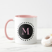 Black Circle Monogram Pink Two Tone