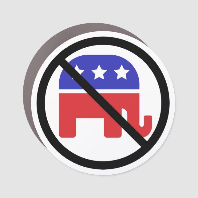 Black Circle No Sign Anti-GOP Political Car Magnet (Front)