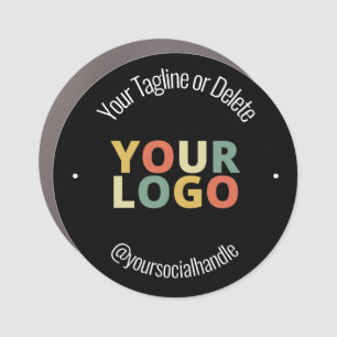 Black Circle Round Sign Custom Car Magnet