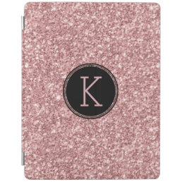 Black Circle &amp; Salmon Pink Glitter Texture iPad Smart Cover