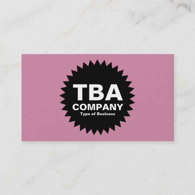 Black Circle Star - Cashmere Rose Business Card (Front)