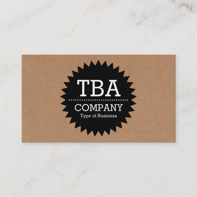 Black Circle Star v2 - Cardboard Box Business Card (Front)