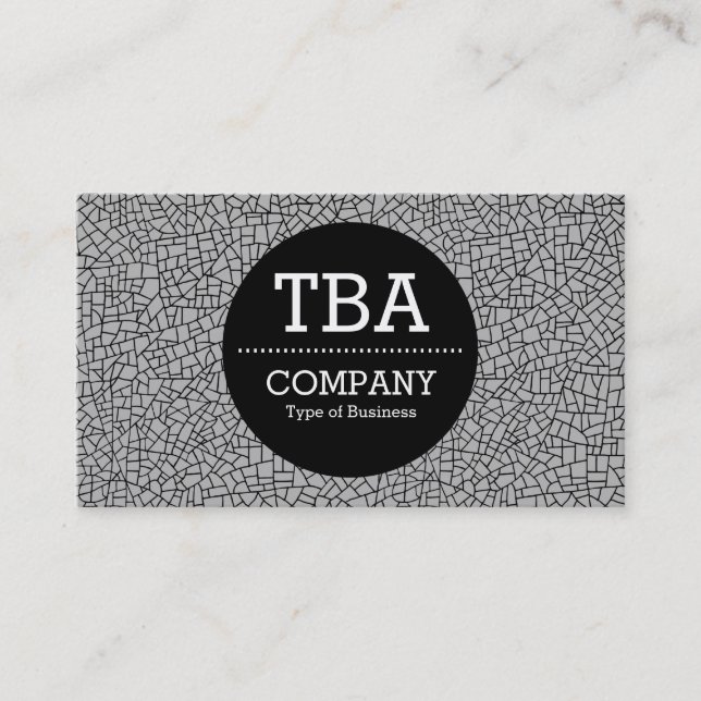 Black Circle v2 - Craquelure Pattern Business Card (Front)