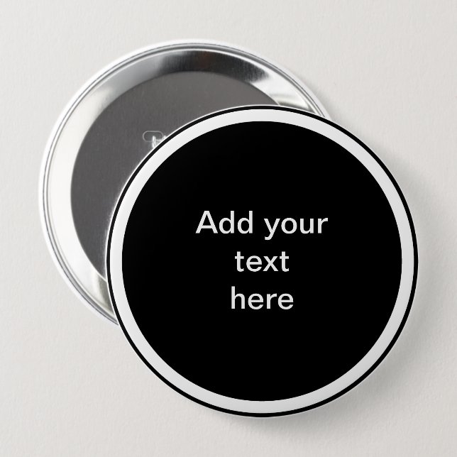 Black circle with white circle frame TEMPLATE,  Button (Front & Back)