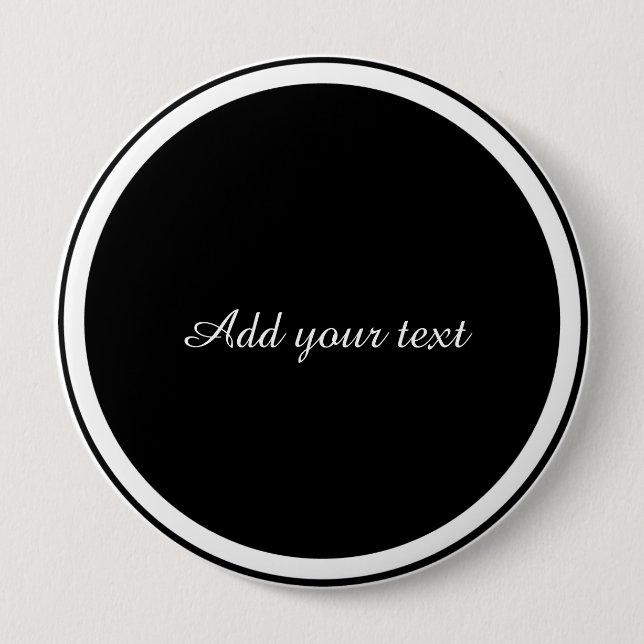 Black circle with white circle frame TEMPLATE,  Button (Front)