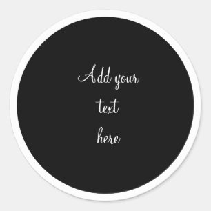 Black circle with white circle frame TEMPLATE, Cl Classic Round Sticker