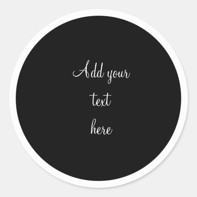Black circle with white circle frame TEMPLATE,  Cl Classic Round Sticker (Front)