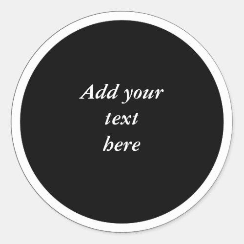 Black circle with white circle frame TEMPLATE  Classic Round Sticker