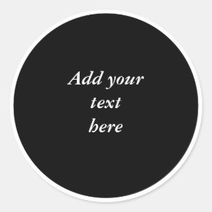 Black circle with white circle frame TEMPLATE, Classic Round Sticker