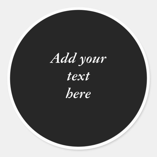 Black circle with white circle frame TEMPLATE,  Classic Round Sticker (Front)