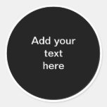 Black circle with white circle frame TEMPLATE,  Classic Round Sticker