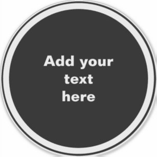 Black circle with white circle frame TEMPLATE,  Sticker