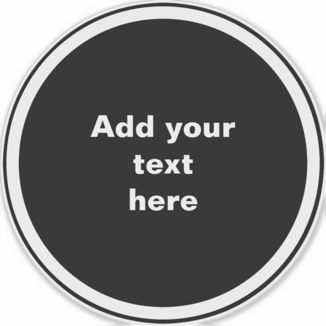 Black circle with white circle frame TEMPLATE,  Sticker (Front)