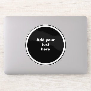 Black circle with white circle frame TEMPLATE, Sticker