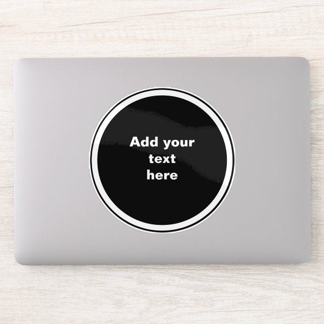 Black circle with white circle frame TEMPLATE,  Sticker (Computer)