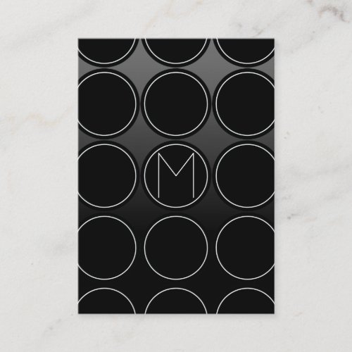 Black Circles and Monogram Business Card Templates