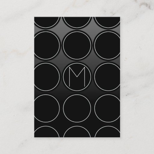 Customizable Black Circles and Monogram Business Card Templates