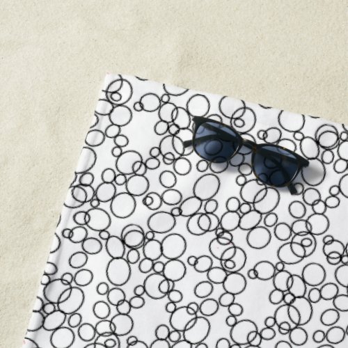 Black Circles on White Beach Towel