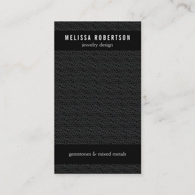 Black Circles Pattern for Jewelry Design Business Card (Front)