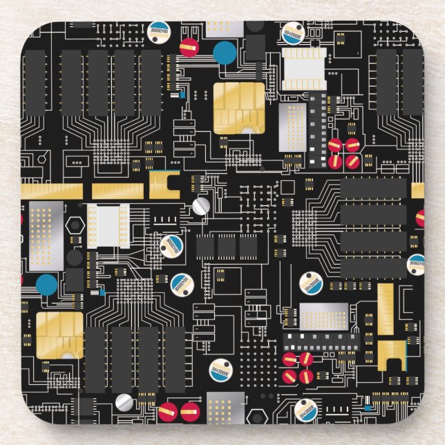 Black circuit board coaster (Front)