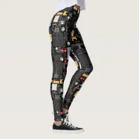 Black circuit board leggings