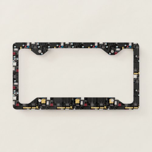 Black circuit board license plate frame