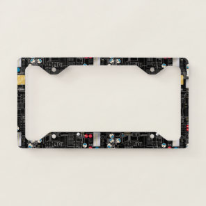 Black circuit board license plate frame