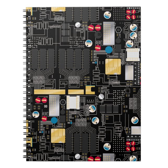 Black circuit board notebook (Front)