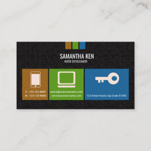 Black Circuit Board Web Designer Business Card