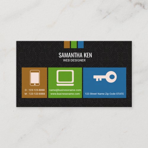 Black Circuit Board Web Designer Business Card