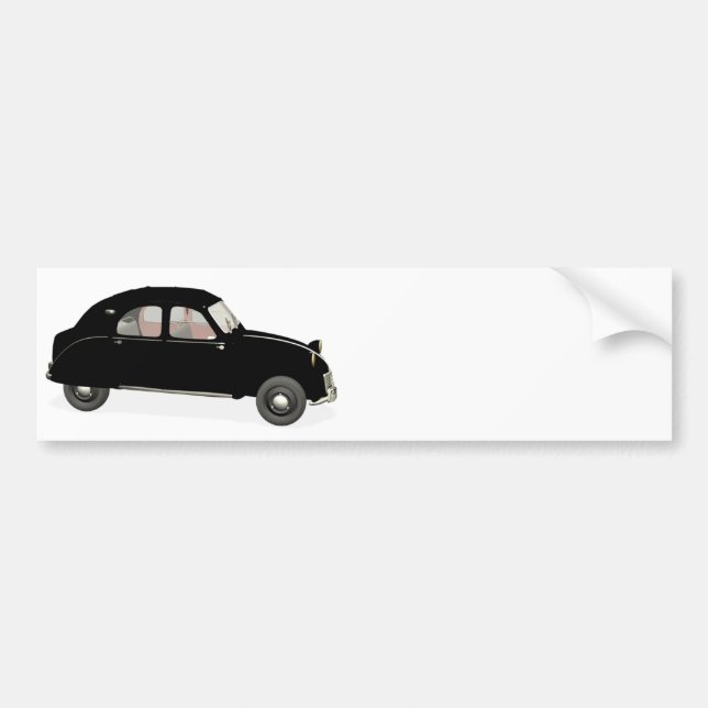 Black Citroen 2CV Bumper Sticker (Front)