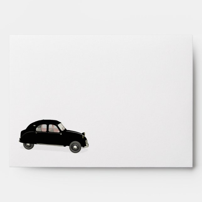 Black Citroen 2CV Envelope (Front)