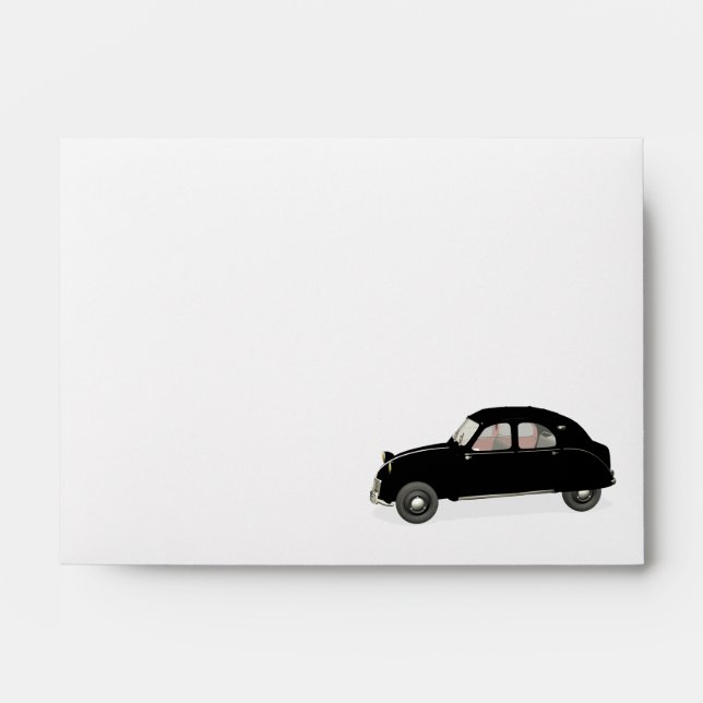 Black Citroen 2CV Envelope (Front)