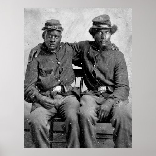 Black Civil War Soldiers 1860s Poster